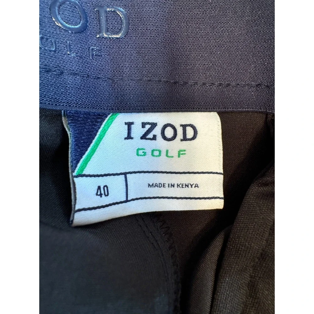 NEW Izod Golf SwingFlex Waistband Shorts Black Straight Fit UPF 50 Men's Size 40